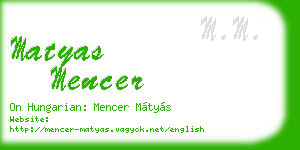 matyas mencer business card